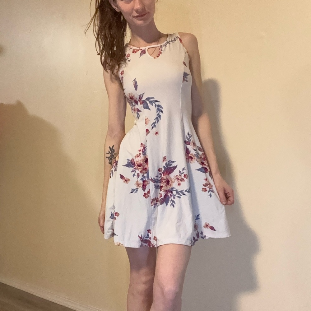 Mudd Cream Floral Mini Dress